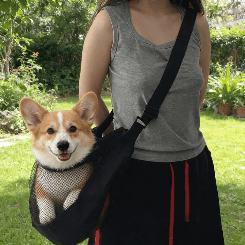 Travel Accessories Dog - 小型・中型ペット用軽量通気性メッシュドッグキャリア、獣医の診察、買い物、アウトドア旅行に最適なジッパー付きクロスボディバッグ