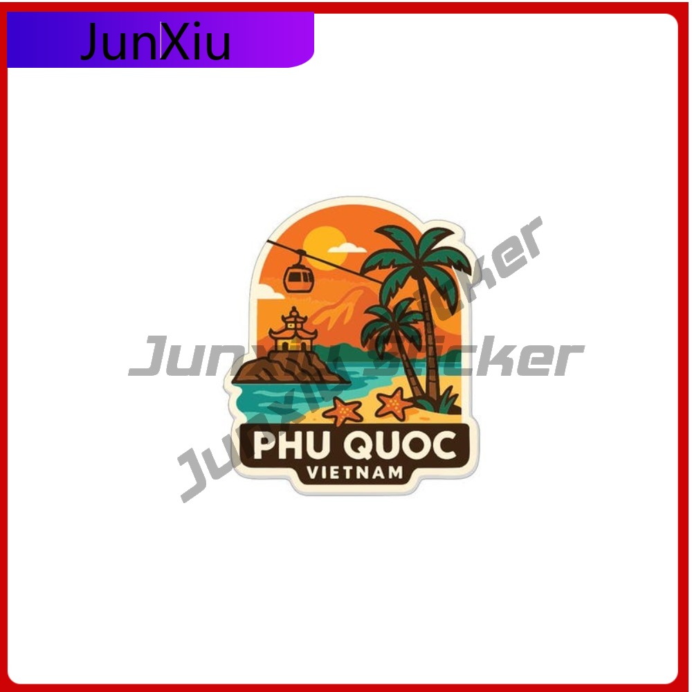 Travel Accessories Vietnam - プーコックベトナム市旅行アンチスクラッチステッカービニールデカールアクセサリーラップトップステッカー RV 窓電話トランクフロントガラス用