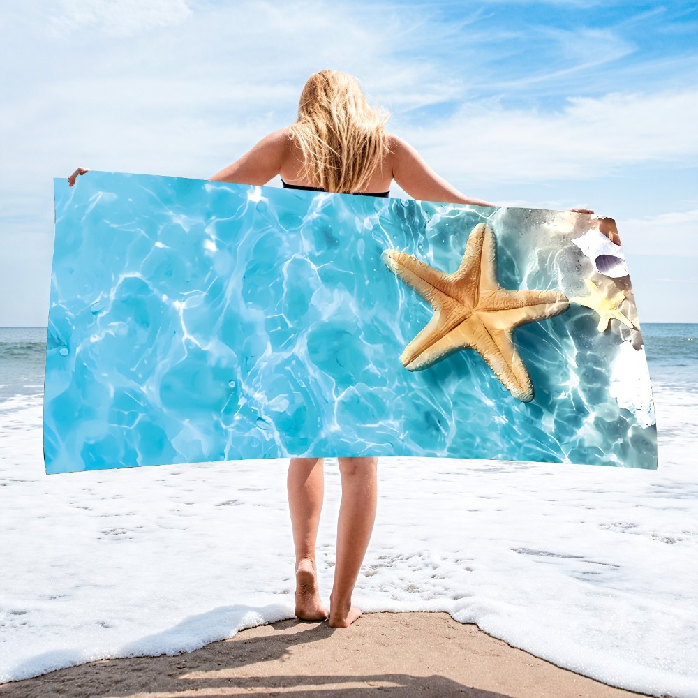 Travel Towel Quick Dry - 27.5x55インチ ブルーオーシャン クラゲ バスタオル マイクロファイバー 速乾性