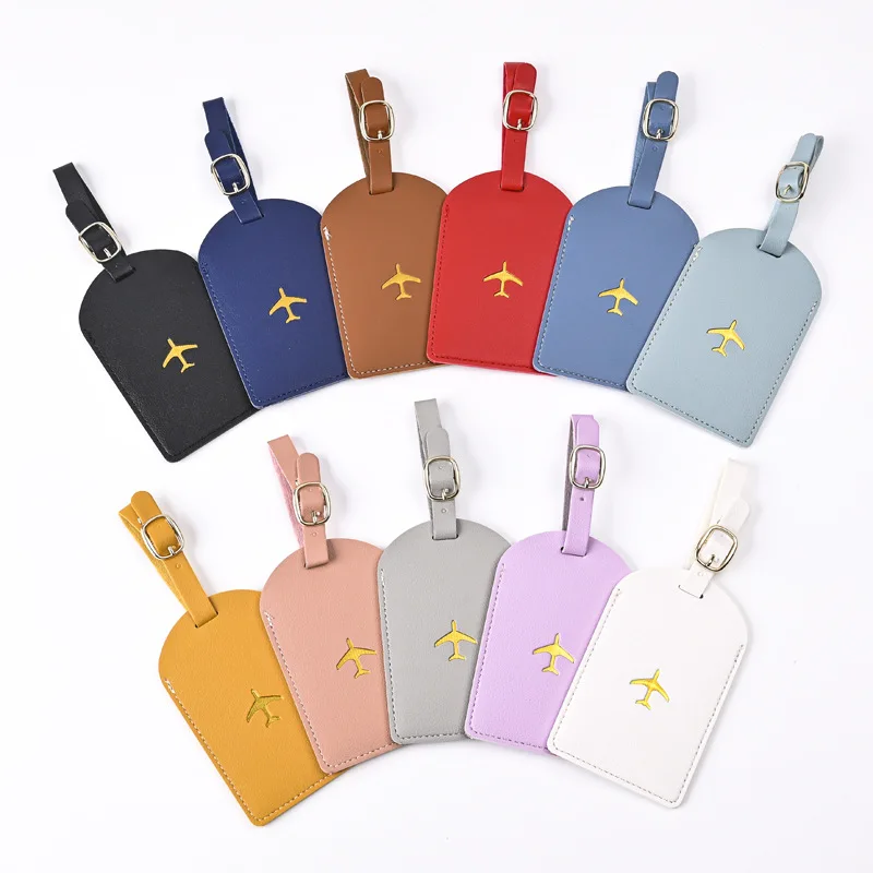 Travel Accessories For Plane - 1pc 厚みのある PU ホットスタンピング航空機搭乗券荷物タグスーツケース名ラベル旅行タグ荷物タグ旅行アクセサリー