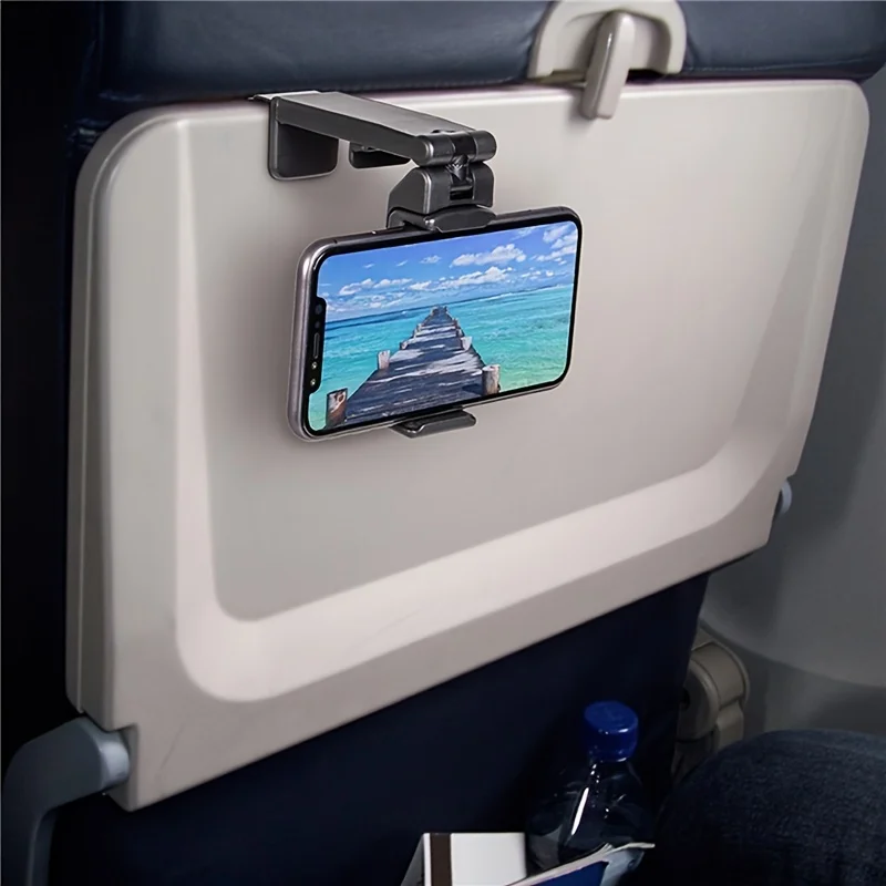 Phone Holder Airplane - 飛行機電話ホルダー、ポータブルトラベルスタンドデスクフライト折りたたみ式調節可能な回転可能な自撮り保持電車の座席、シートブラケット