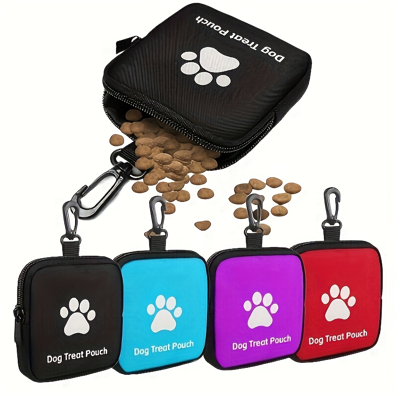 Travel Accessories Dog - 持ち運び可能な犬用おやつバッグと足跡模様のトレーニングトイ、外出や散歩、旅行に最適、ペット用アクセサリーホルダー、漏れ防止