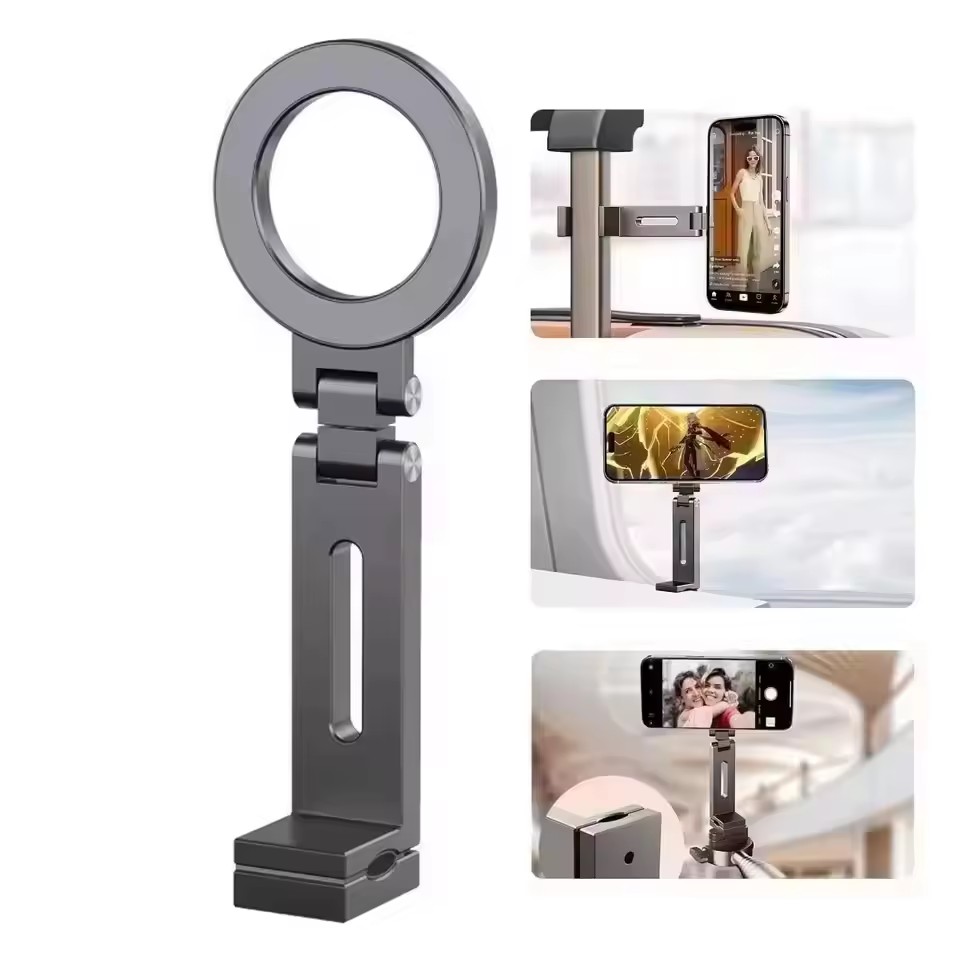 Phone Holder Airplane - ユニバーサル磁気式スマホホルダー 旅行必需品 フレキシブル回転 ハンズフリー 飛行機用スマホマウント シート調整可能