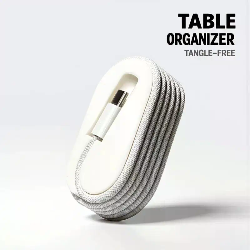 Cable Organizer Travel - ポータブルケーブルワインダーオーガナイザー：デスクトップコード管理用、1mの編組データケーブル旅行用に最適