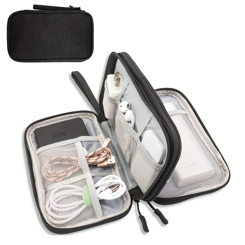 Cable Organizer Travel - トラベルオーガナイザーバッグ、多ポケット収納ポーチ、トイレタリー、化粧品、電子ケーブルに最適