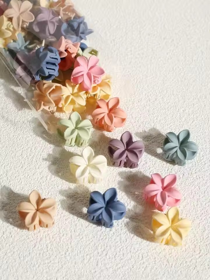 Travel Accessories Kids - 10/15 個 4 センチメートルヘアクロークリップ甘い色混合花つや消しクリップヘアピンバレッタ女性ガールキッズヘアアクセサリー