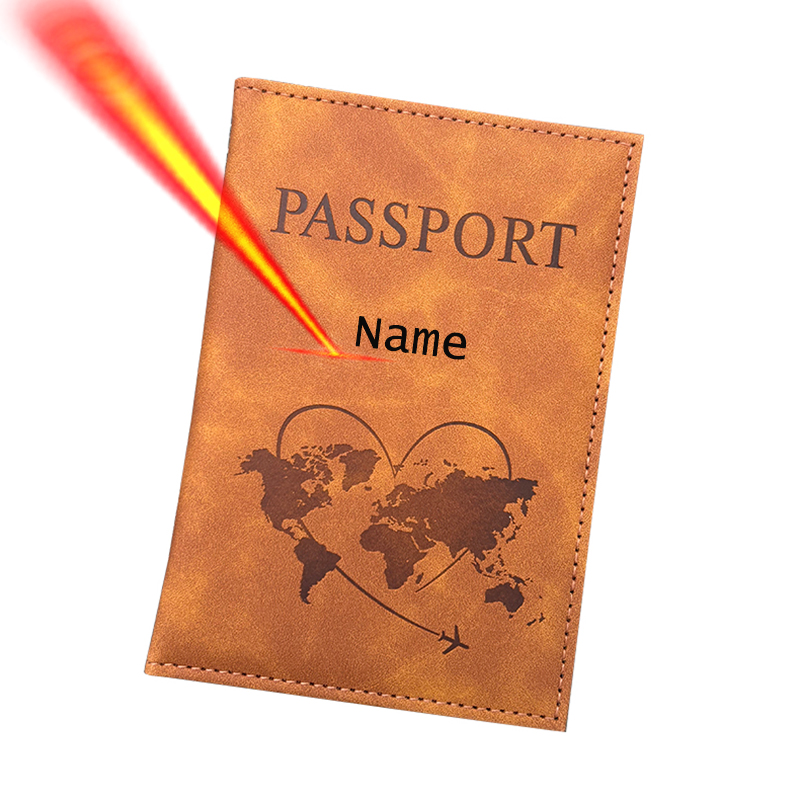 Travel Accessories Personalised - パーソナライズされた名前パスポートホルダー旅行財布刻印レザーカバー旅行ギフトトラベルアクセサリー女性男性用