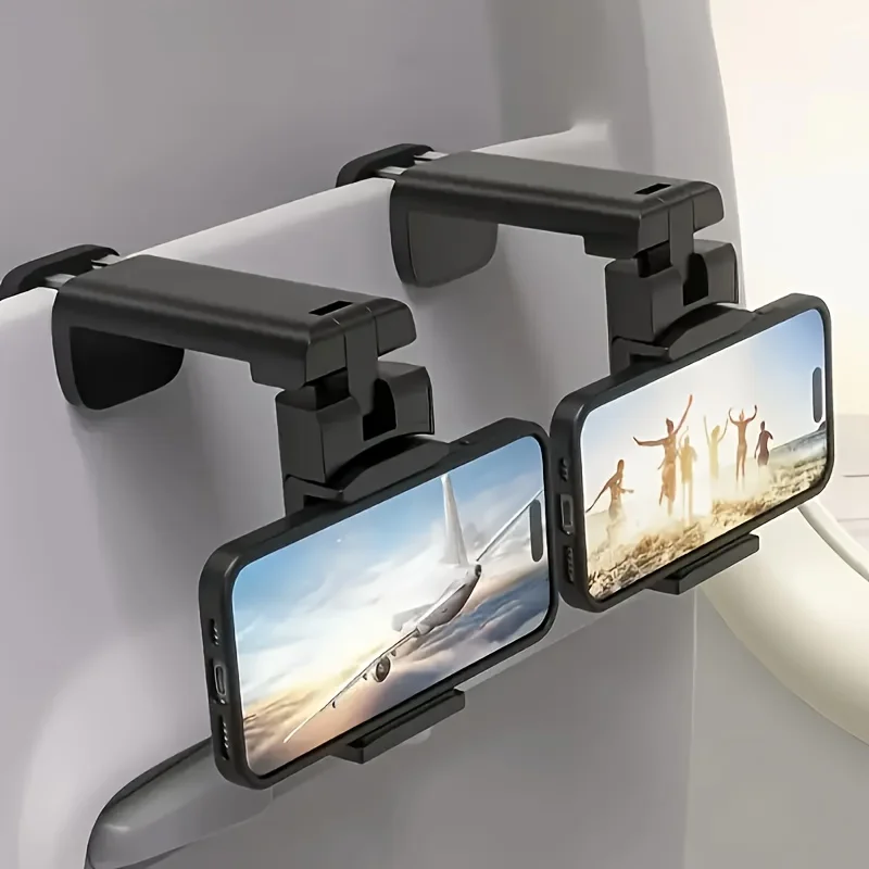 Phone Holder Airplane - 飛行機用スマホホルダー ポータブル 折りたたみ式 卓上 携帯電話スタンド 回転式