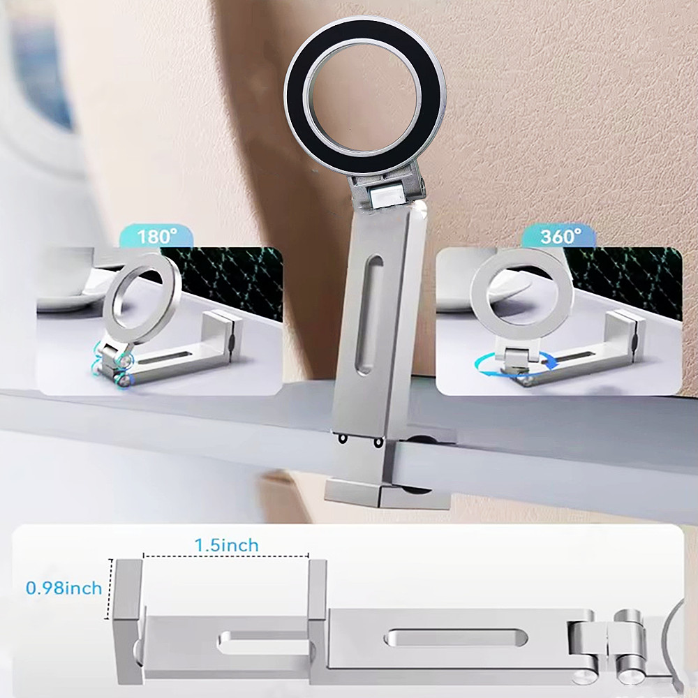 Phone Holder Airplane - ユニバーサル旅行用磁気式スマホホルダー 折りたたみ式回転式ハンズフリー飛行機用スマホマウント ポータブル携帯電話自撮りブラケット