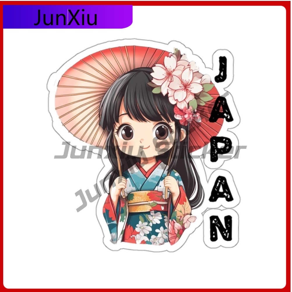 Travel Accessories In Japan - 日本旅行ステッカー アジアの日本人少女ステッカー 外装アクセサリー キャンピングカーの窓 フロントガラス 荷物