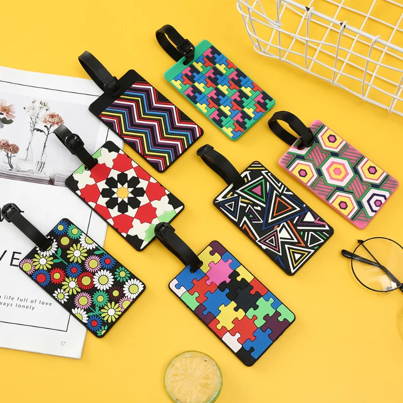Travel Accessories Designer - 1 個新スーツケースカラーパターン荷物タグデザイン ID タグ荷物ラベルアドレスホルダー識別ラベルトラベルアクセサリー