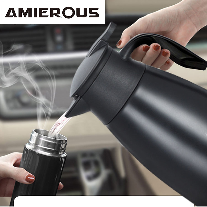 Portable Travel Kettle - Arier ポータブルカーケトル 800ML ハンドル付き 車載プラグ電源モード 12V/24V