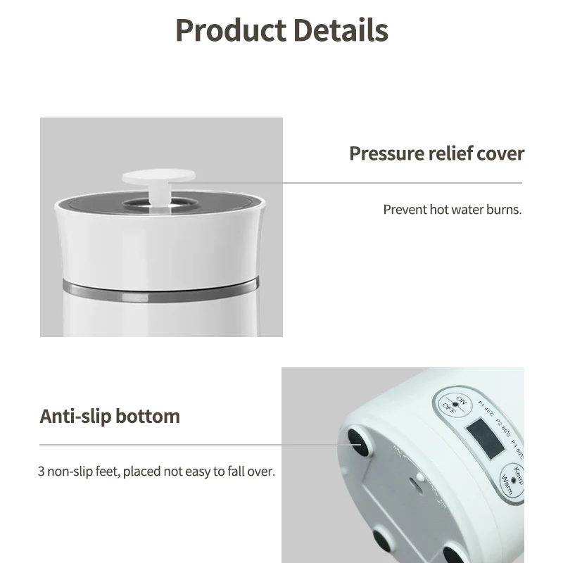 ポータブル電気ケトル旅行用ケトルステンレス鋼ミニ電気ウォータ - Portable Travel Kettle のレビューと価格