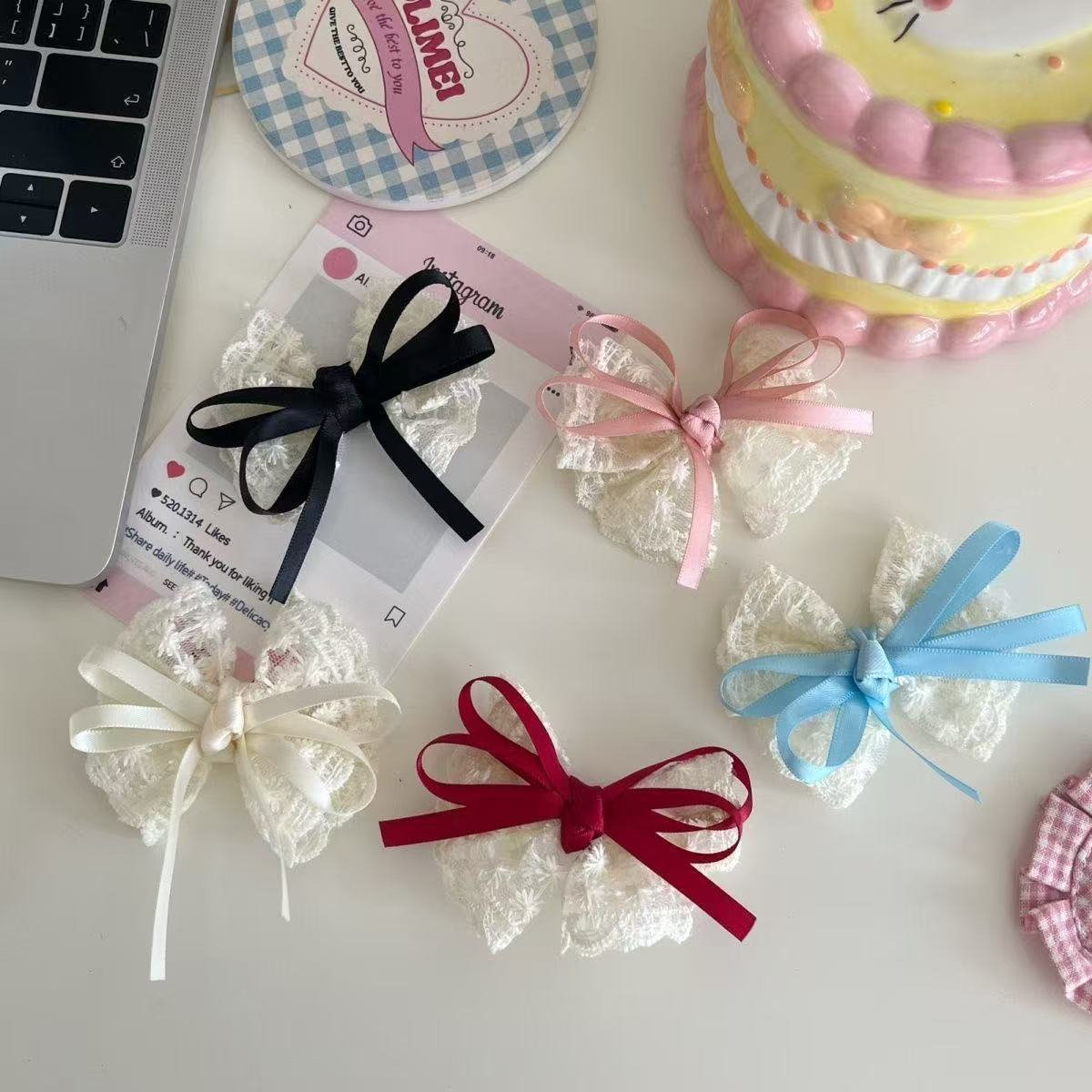 2 個エレガントなレースの弓ヘアピン女性のファッション赤いリ - Travel Accessories Designer のレビューと価格