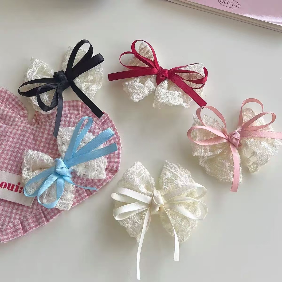 2 個エレガントなレースの弓ヘアピン女性のファッション赤いリ - Travel Accessories Designer のレビューと価格