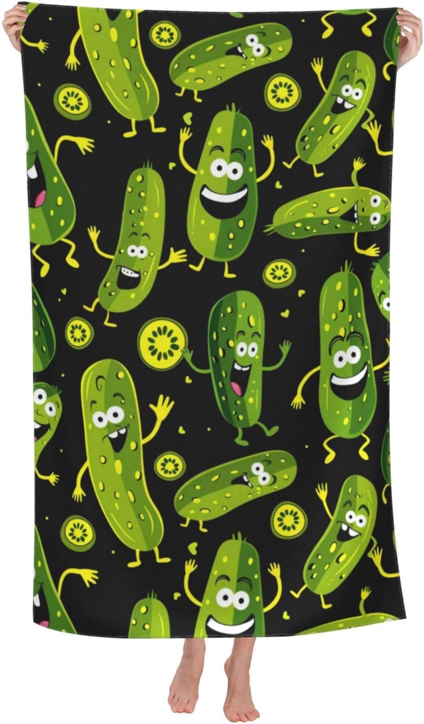 面白いピクルスビーチタオル、柔らかく軽量なマイクロファイバー - Travel Towel Quick Dry のレビューと価格