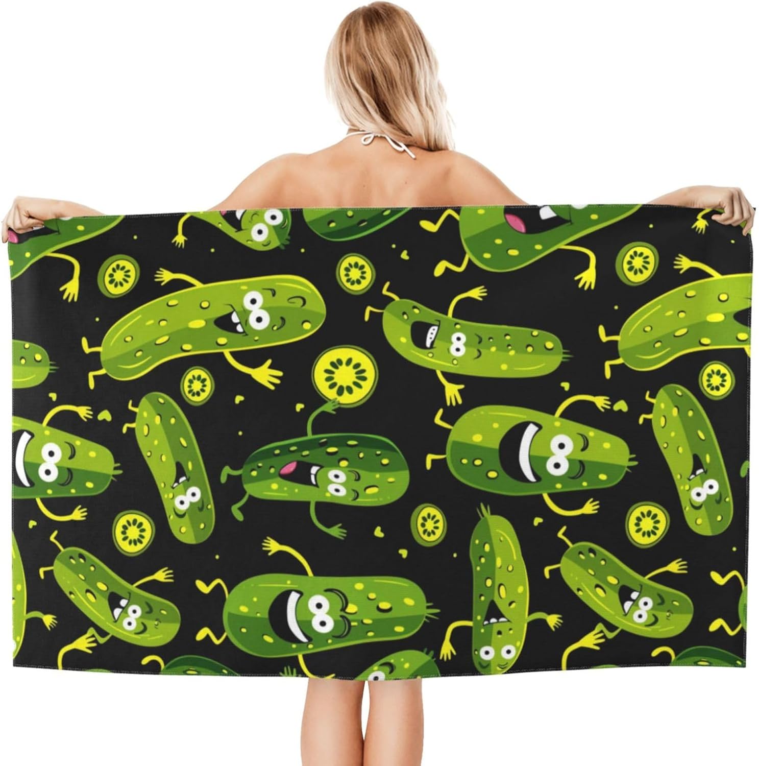 面白いピクルスビーチタオル、柔らかく軽量なマイクロファイバー - Travel Towel Quick Dry のレビューと価格