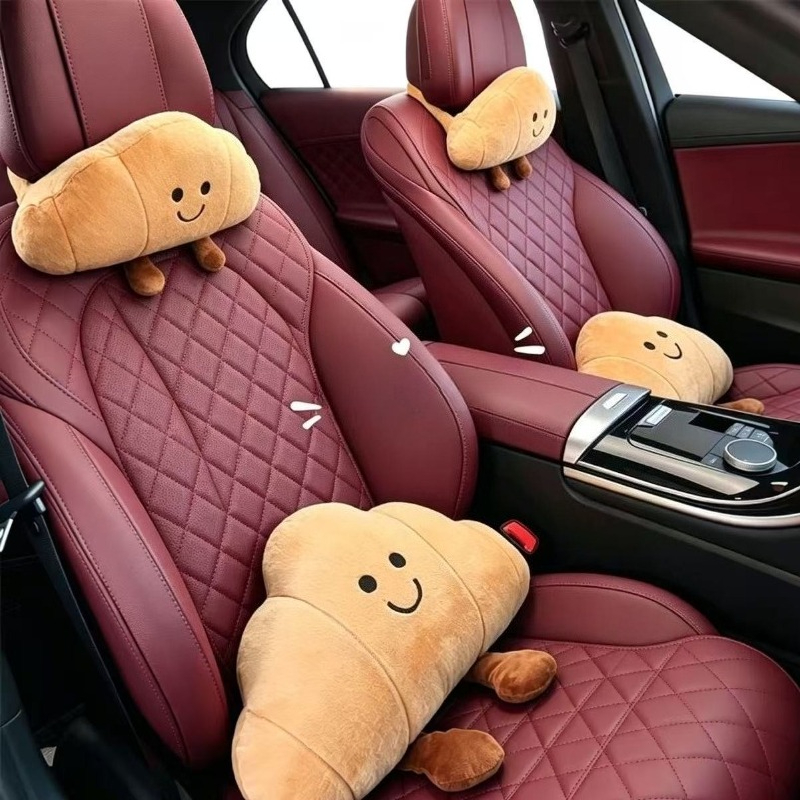 クリエイティブな漫画風クロワッサン型ぬいぐるみカーヘッドレス - Travel Accessories Comfort のレビューと価格
