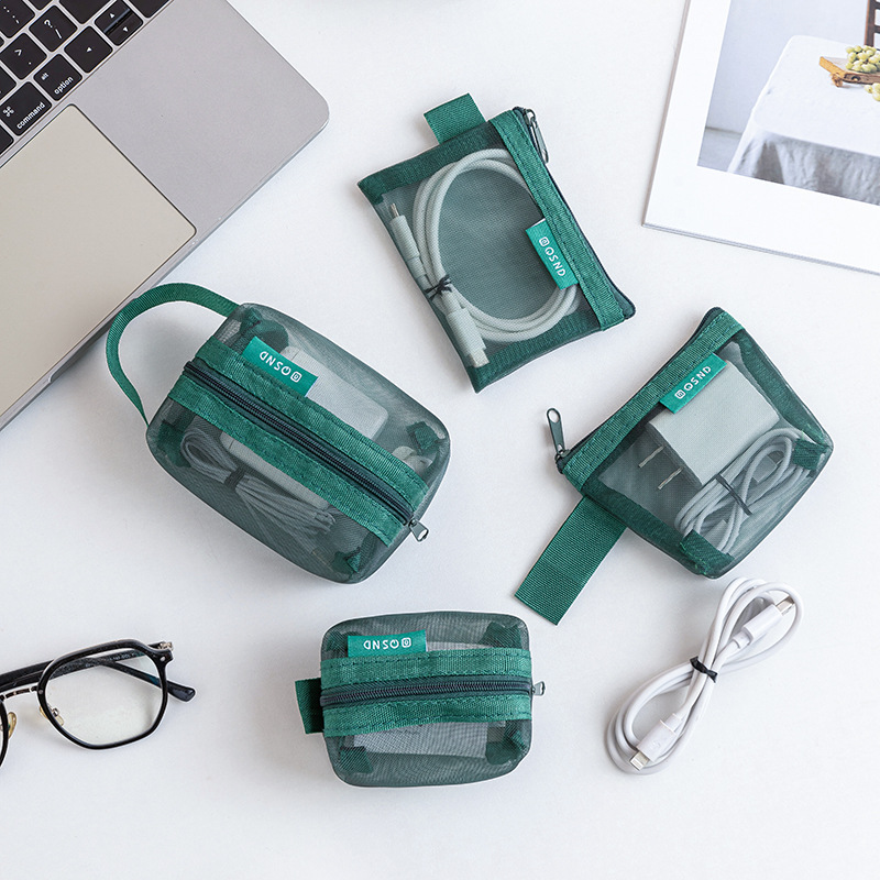 透明メッシュデータケーブル収納バッグデスクトップ収納バッグコ - Cable Organizer Travel のレビューと価格
