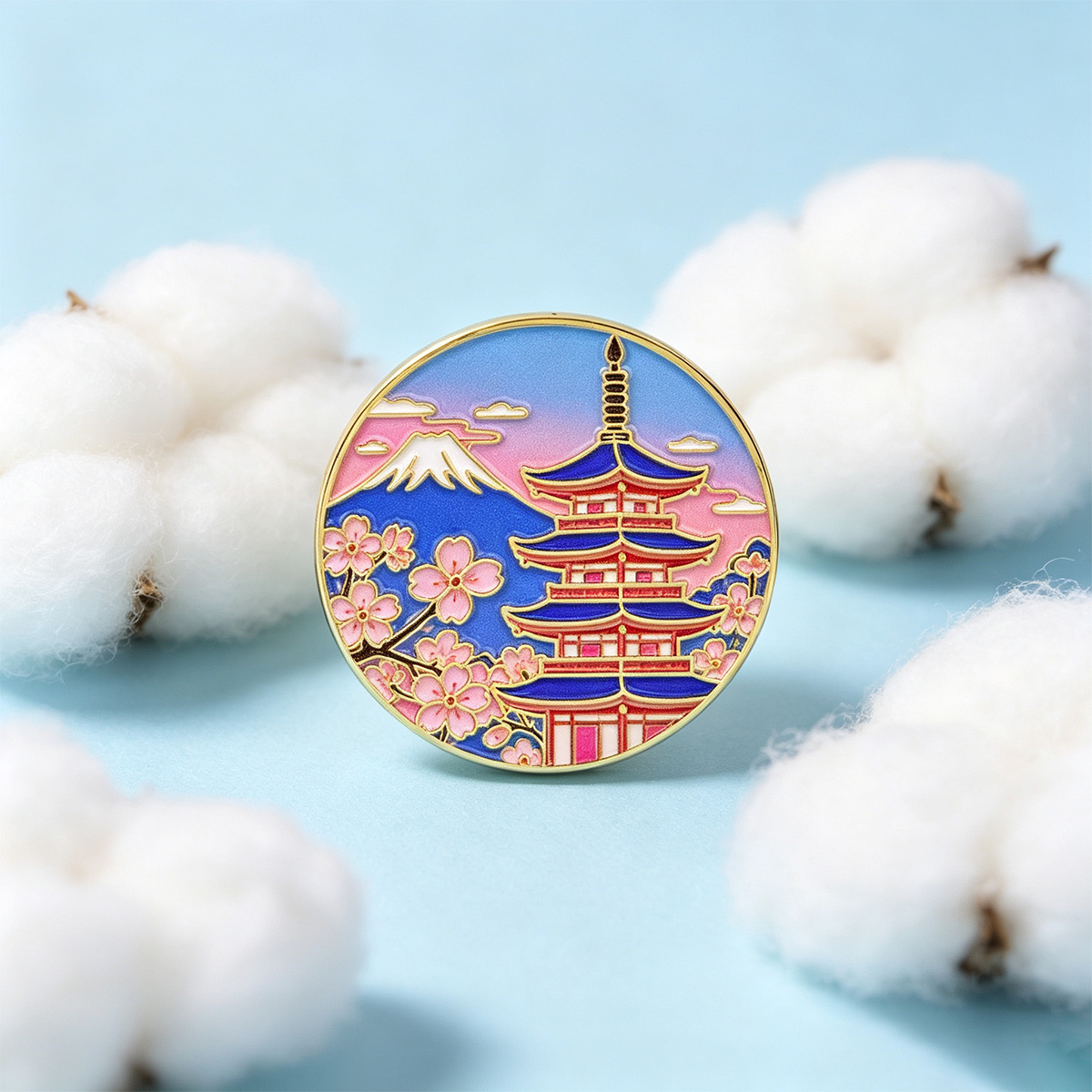 日本の桜のエナメルピン、ヴィンテージ風ラペルブローチ、美しい - Travel Accessories In Japan のレビューと価格