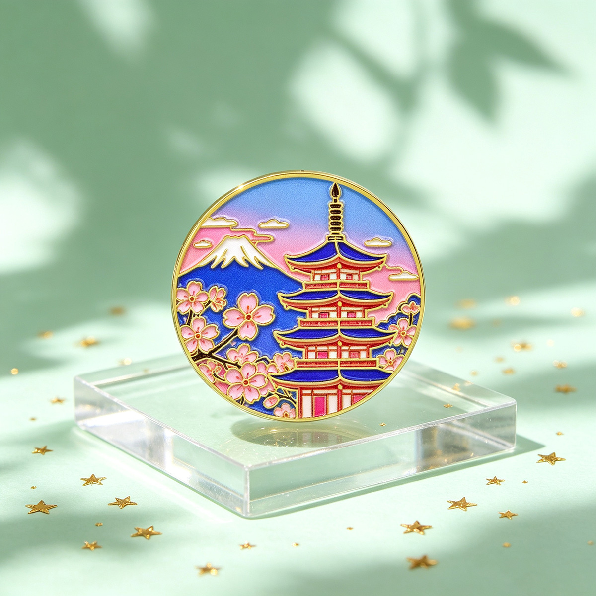 日本の桜のエナメルピン、ヴィンテージ風ラペルブローチ、美しい - Travel Accessories In Japan のレビューと価格