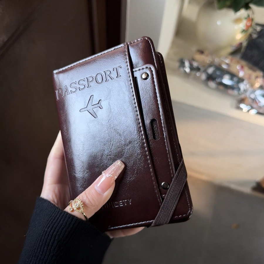 パスポートホルダーと財布のコンボ、盗難防止、消磁防止、多機能 - Travel Accessories For Plane のレビューと価格
