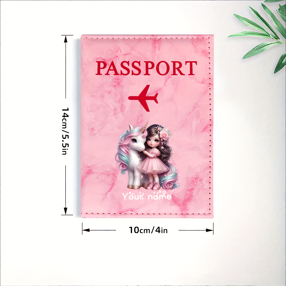 ユニコーンガールパターン PU パスポートホルダー ゴールデ - Travel Accessories For Plane のレビューと価格