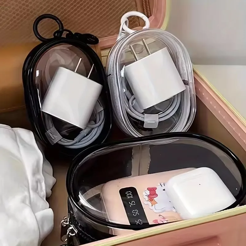 ポータブルミニクリアジッパー収納バッグキーホルダー漫画人形子 - Cable Organizer Travel のレビューと価格