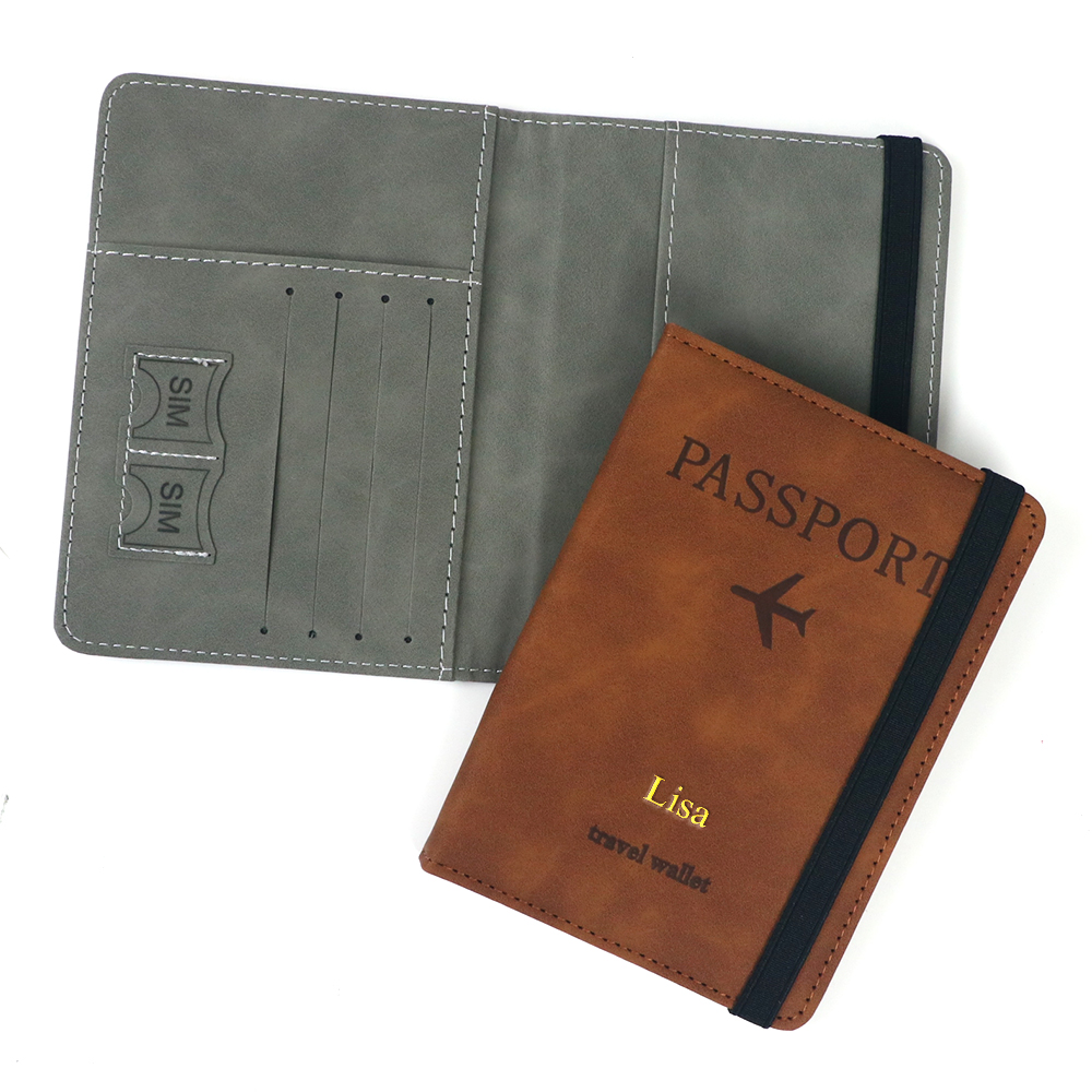 カスタムネーム入りPUレザーカードケースパスポートホルダーR - Travel Accessories Personalised のレビューと価格
