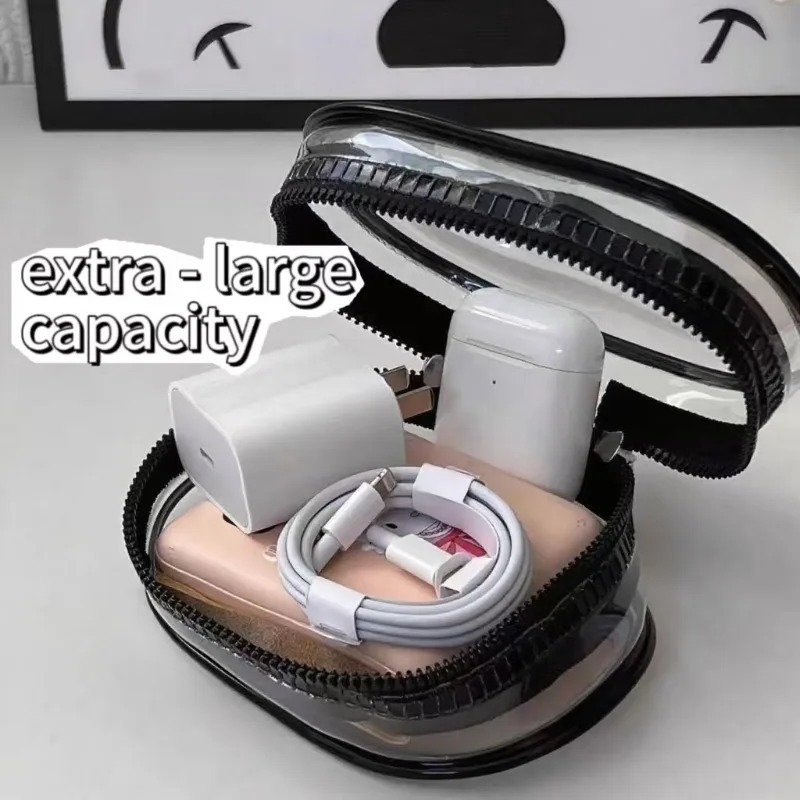 携帯用防水データケーブル収納バッグ 透明PVC多機能オーガナ - Cable Organizer Travel のレビューと価格