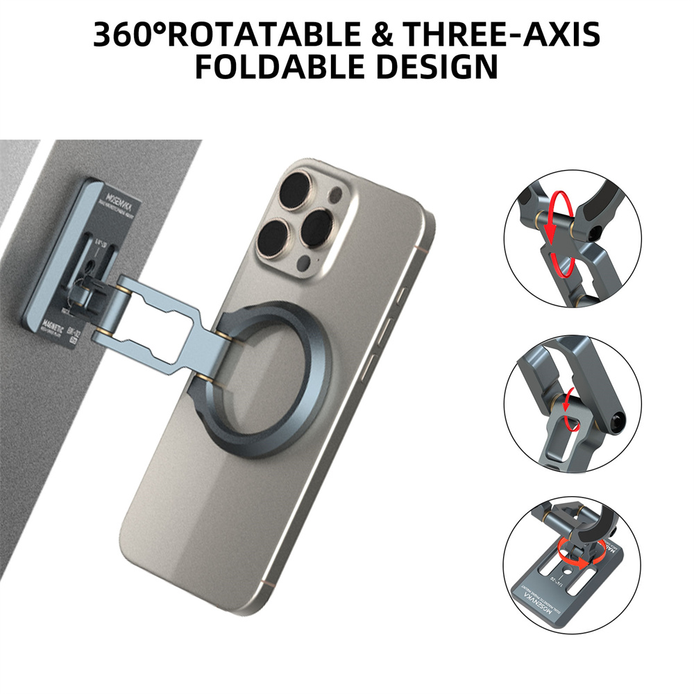 デュアル磁気電話ホルダー折りたたみ式三脚電話マウント 1/4 - Phone Holder Airplane のレビューと価格