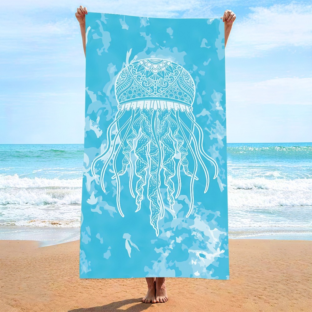 27.5x55インチ ブルーオーシャン クラゲ バスタオル  - Travel Towel Quick Dry のレビューと価格