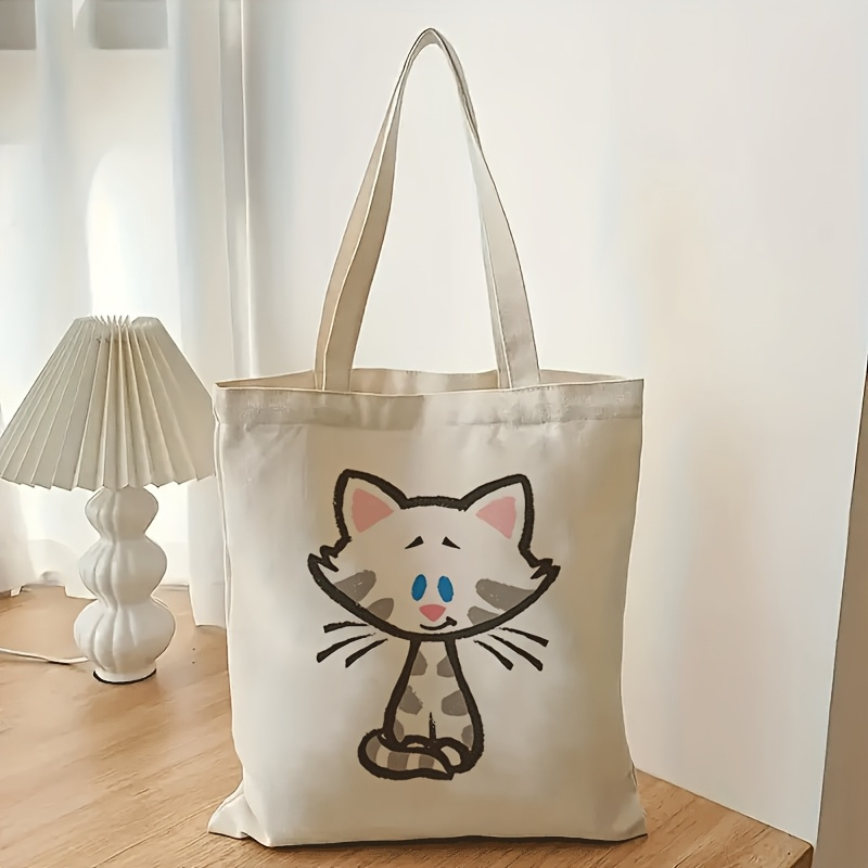 1ピース片面大容量折りたたみトートバッグ、かわいい猫柄付き- - Travel Accessories Designer のレビューと価格