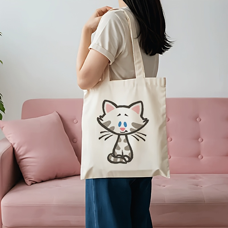 1ピース片面大容量折りたたみトートバッグ、かわいい猫柄付き- - Travel Accessories Designer のレビューと価格
