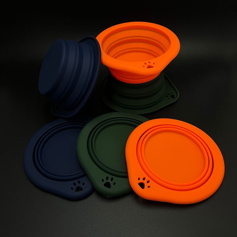 ポータブルシリコンペットボウル折りたたみラウンド食品水皿犬猫 - Travel Accessories Dog のレビューと価格