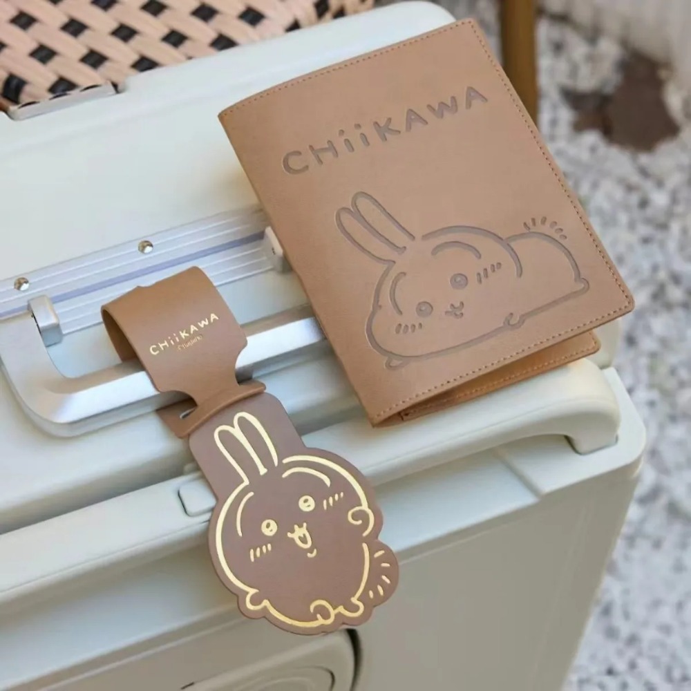 かわいい革製荷物タグ ゴールド刻印 キュートなちいかわうさぎ - Travel Accessories In Japan のレビューと価格