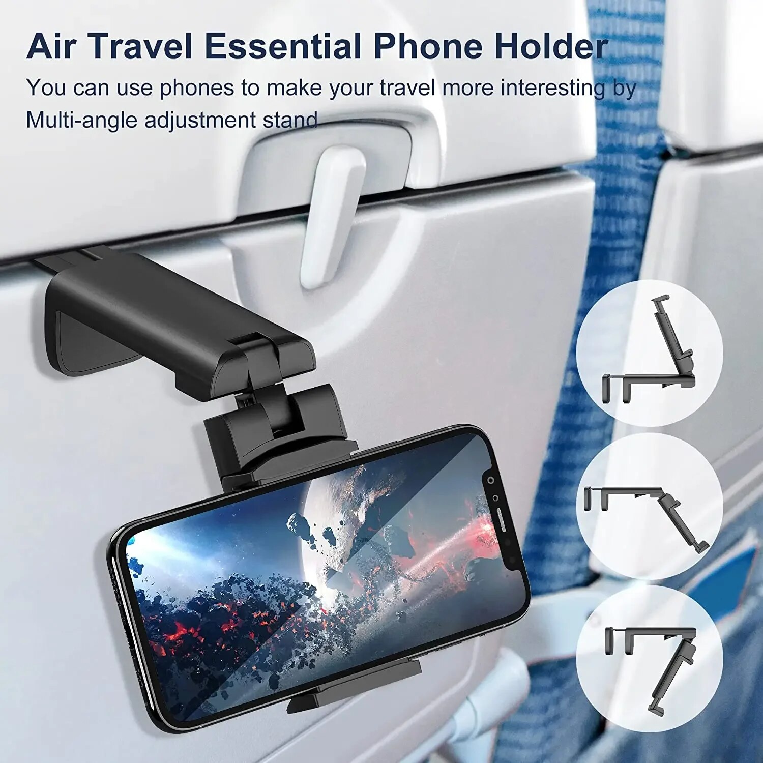 ユニバーサル 360 回転折りたたみ飛行機旅行電話ホルダース - Phone Holder Airplane のレビューと価格