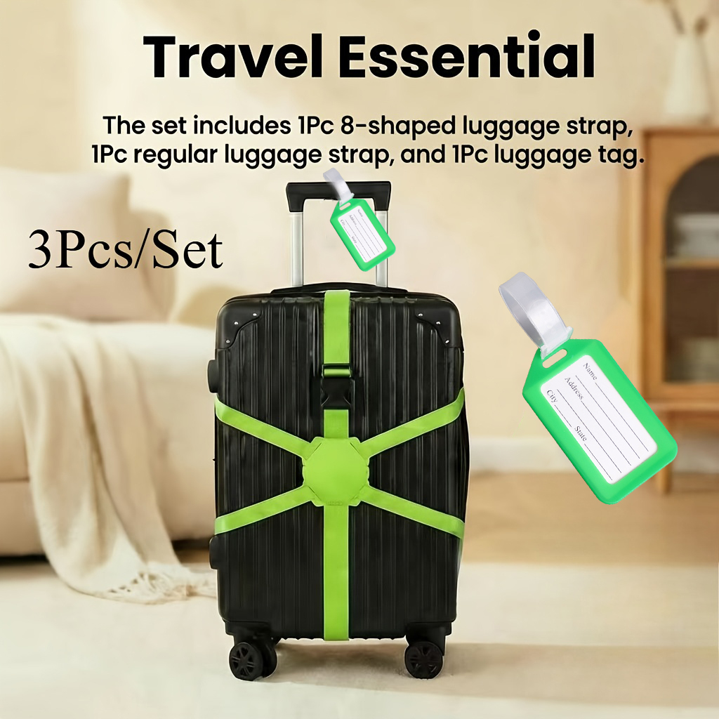 3点セット（荷物ストラップ2本と荷物タグ1個）、8字型デザイ - Travel Accessories Designer のレビューと価格