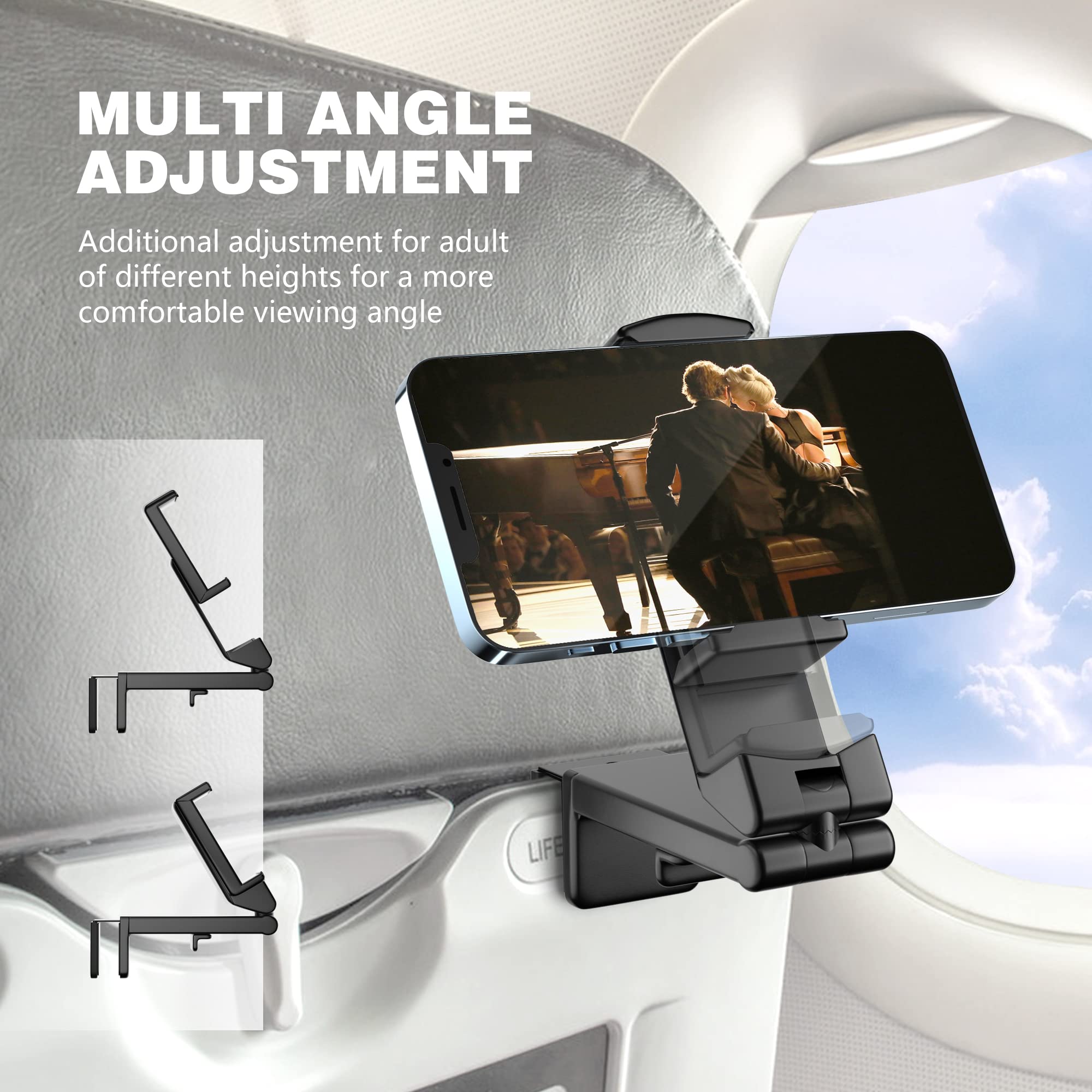 ポータブル折りたたみ式飛行機用スマホスタンド、調整可能回転式 - Phone Holder Airplane のレビューと価格