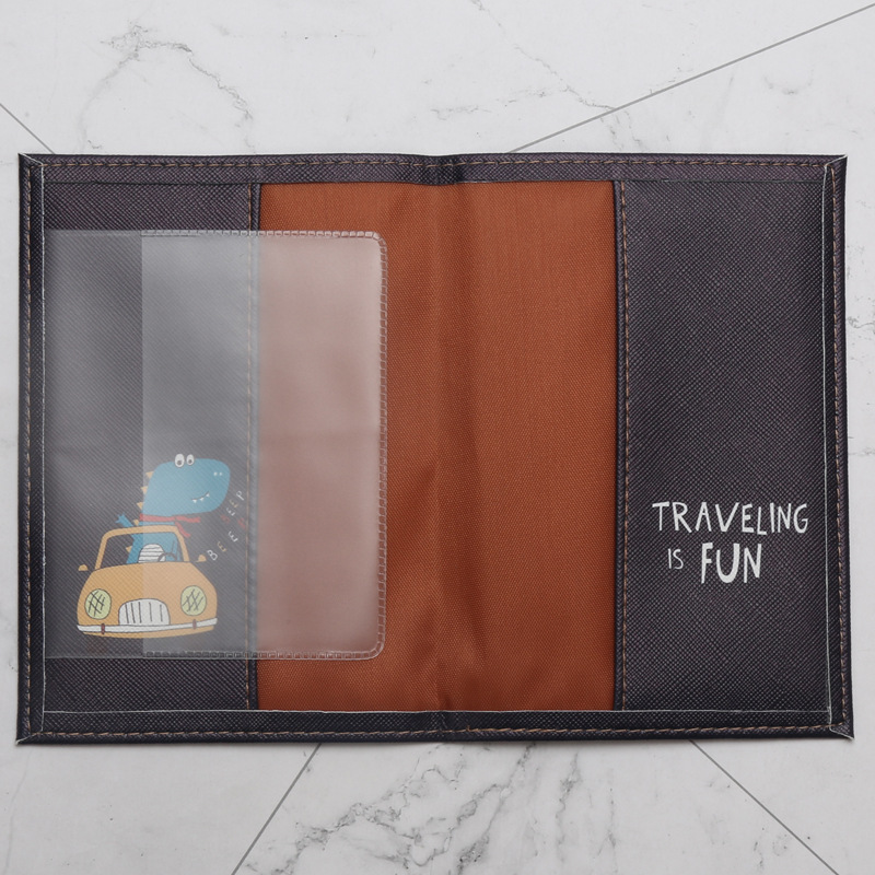 漫画恐竜プリントパスポートホルダー、PUレザーパスポートカバ - Travel Accessories For Plane のレビューと価格