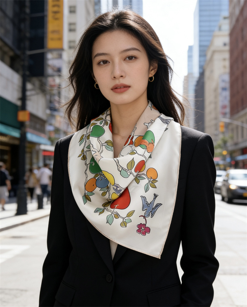 AB フェイスプリントシルクスカーフ 18 ミリメートル女性 - Travel Accessories Designer のレビューと価格