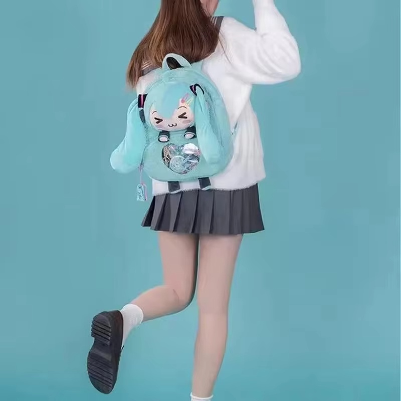 初音ミク甘くてかわいいアニメ刺繍ソフトぬいぐるみバックパック - Travel Accessories In Japan のレビューと価格