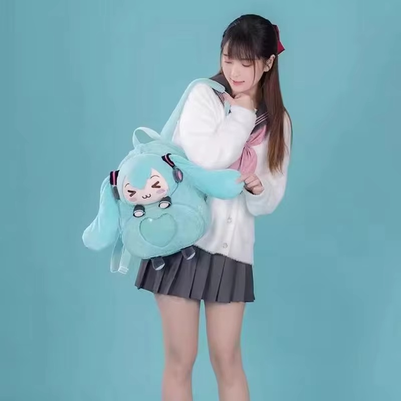 初音ミク甘くてかわいいアニメ刺繍ソフトぬいぐるみバックパック - Travel Accessories In Japan のレビューと価格
