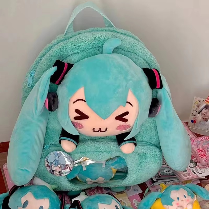 初音ミク甘くてかわいいアニメ刺繍ソフトぬいぐるみバックパック - Travel Accessories In Japan のレビューと価格