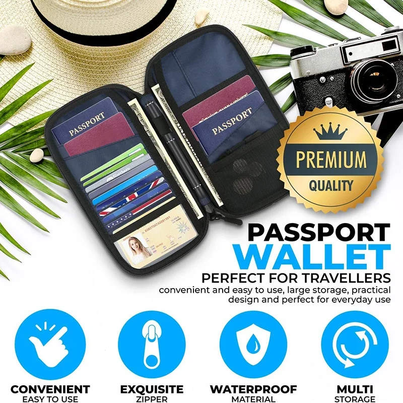 軽量ファミリートラベルパスポートカバーウォレットジッパー付き - Travel Accessories For Plane のレビューと価格