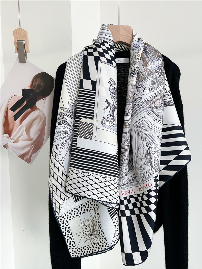 大きなシルクスカーフブランドデザイナー手巻きエッジショール女 - Travel Accessories Designer のレビューと価格