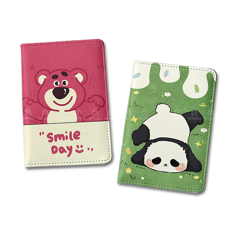 かわいいパンダパスポートカバー少女漫画ピンククマ銀行クレジッ - Travel Accessories For Plane のレビューと価格