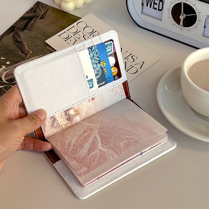 かわいいパンダパスポートカバー少女漫画ピンククマ銀行クレジッ - Travel Accessories For Plane のレビューと価格