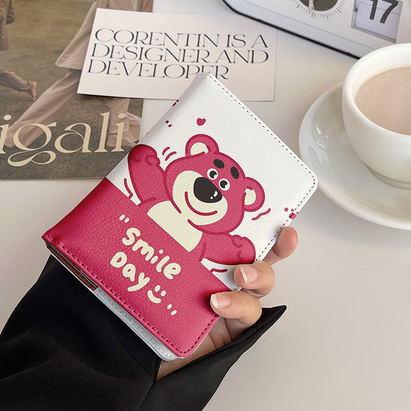 かわいいパンダパスポートカバー少女漫画ピンククマ銀行クレジッ - Travel Accessories For Plane のレビューと価格