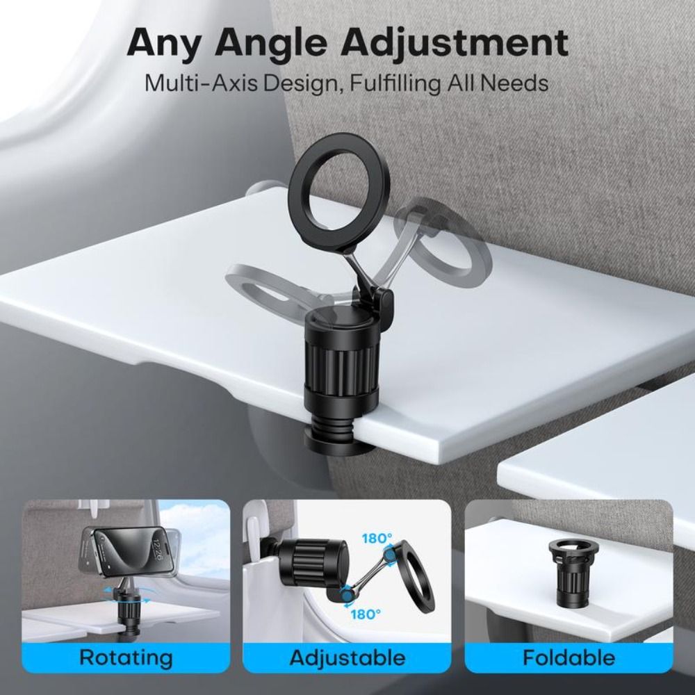 新型折りたたみ式トラベルフォンホルダー360 °   回転式 - Phone Holder Airplane のレビューと価格